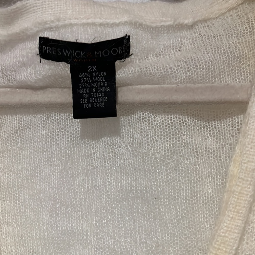 Womens Cream Button Down Thin Soft Cardigan - image 2